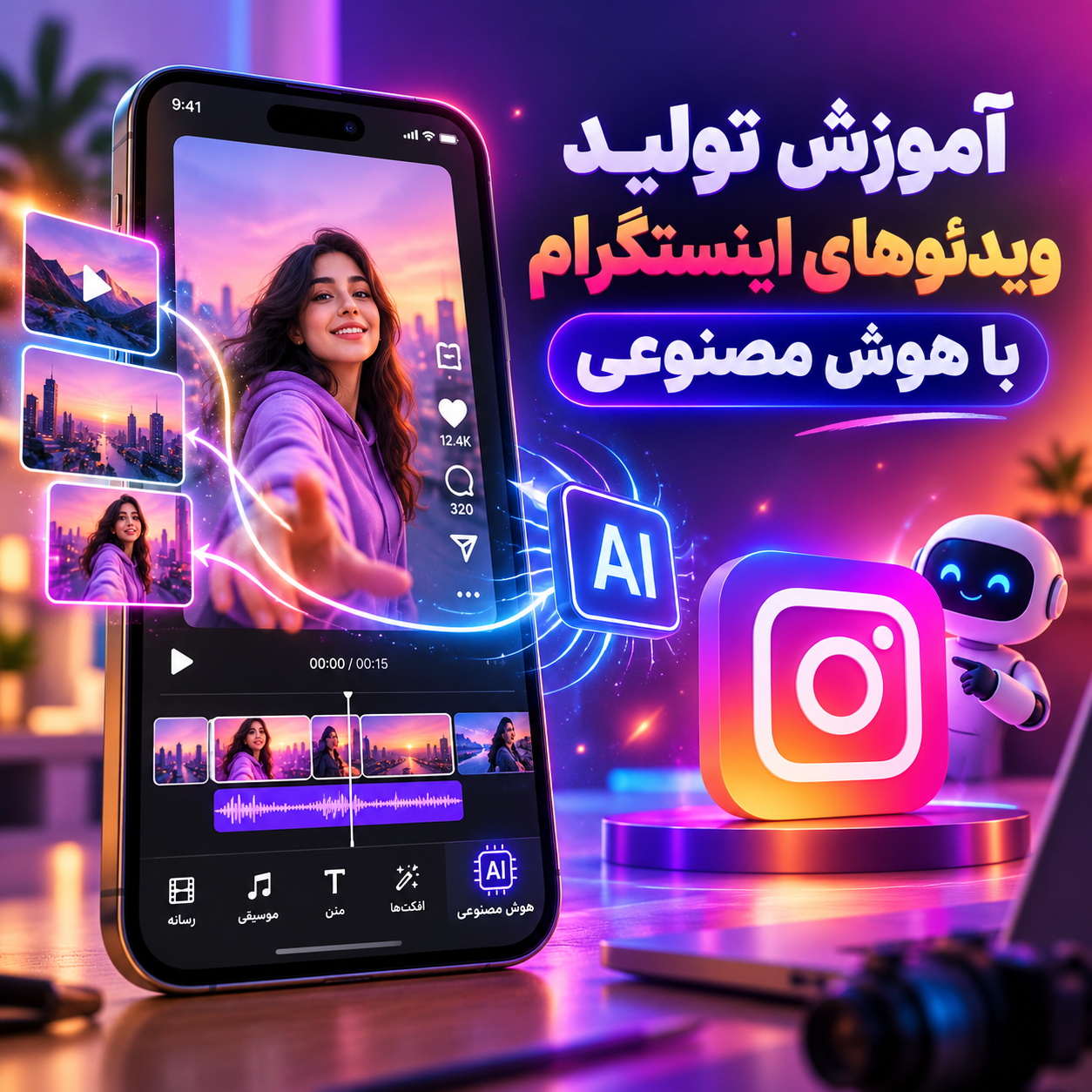 آموزش تولید ویدئوهای اینستگرام با هوش مصنوعی
